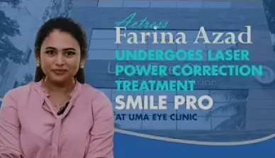 Actress Farina Azad Undergoes Laser Power Correction Treatment - SMILE PRO at Uma Eye Clinic